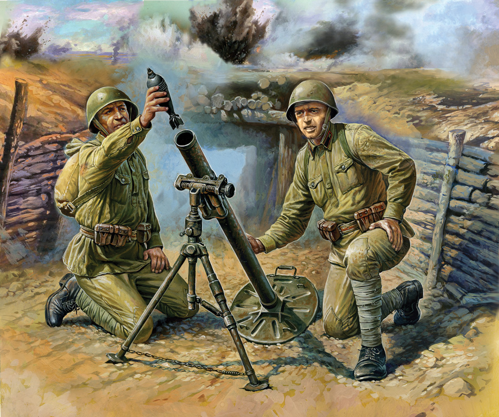 Snap Kit figurky 6109 - Soviet 82-mm Mortar with Crew (1:72)