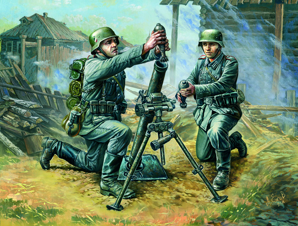 Snap Kit figurky 6111 - German 81mm Mortar with Crew (1:72)