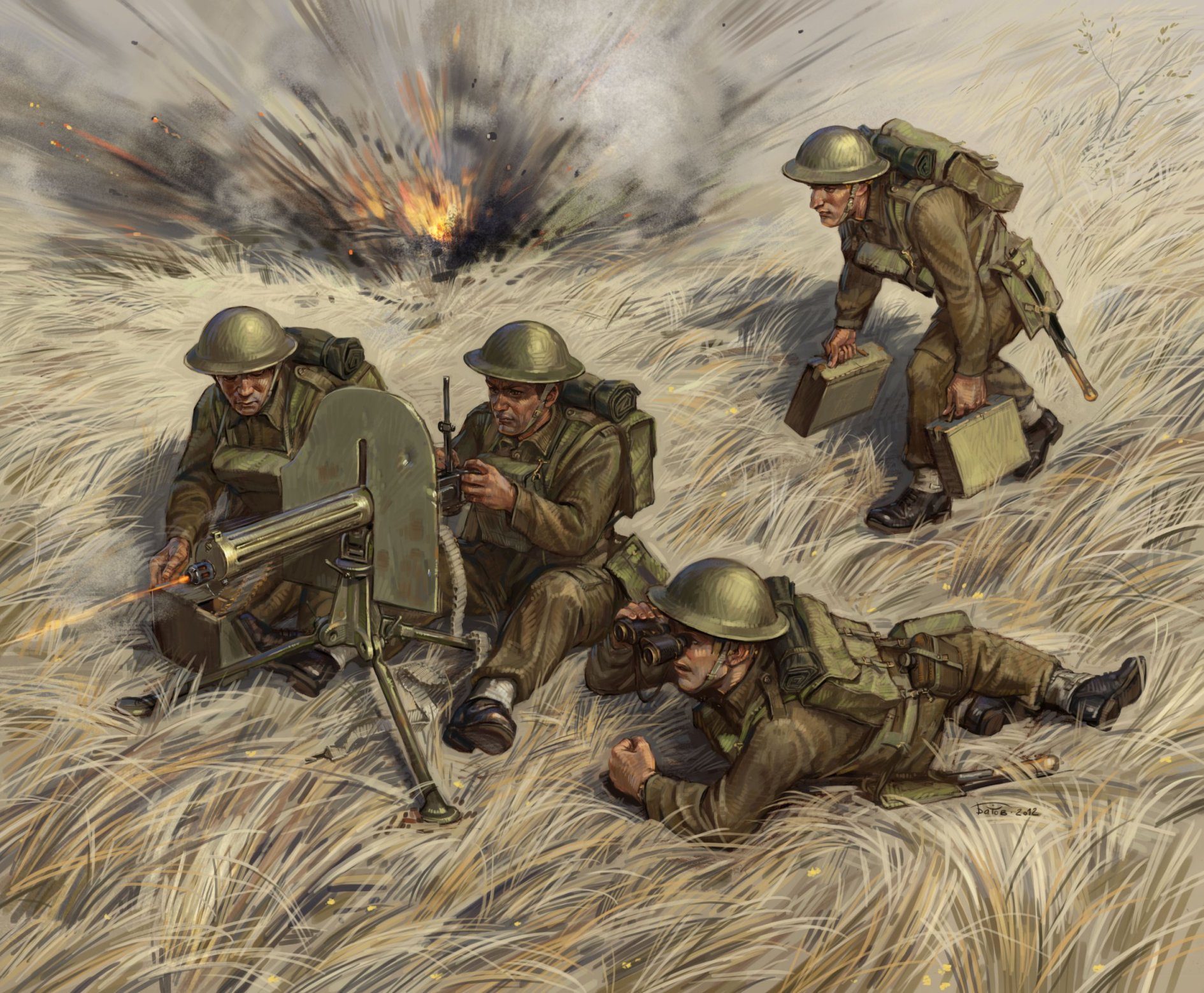 Snap Kit figurky 6167 - British Machine Gun with crew 1939-42 (1:72)