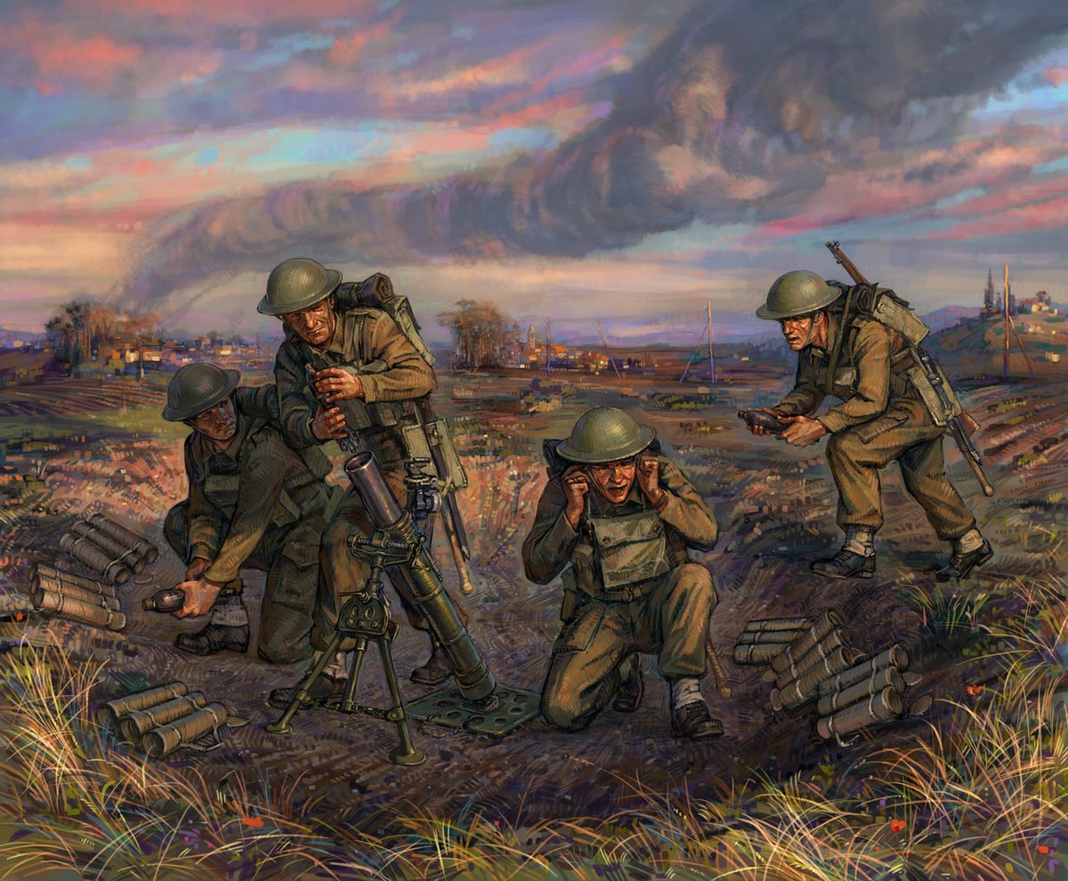 Snap Kit figurky 6168 - British Mortar with crew 1939-42 (1:72)