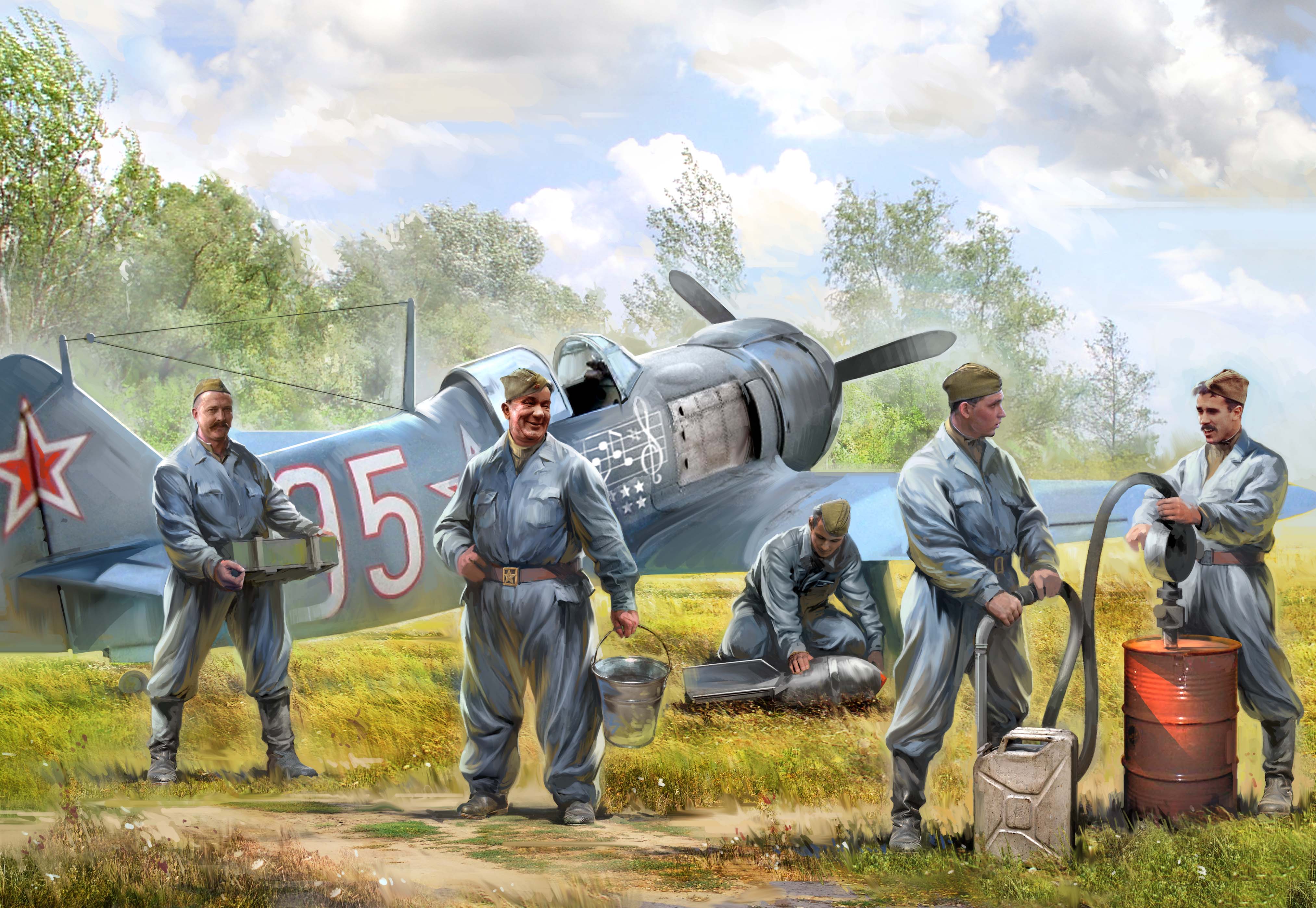 Snap Kit figurky 6187 - Soviet airforce ground crew (1:72)