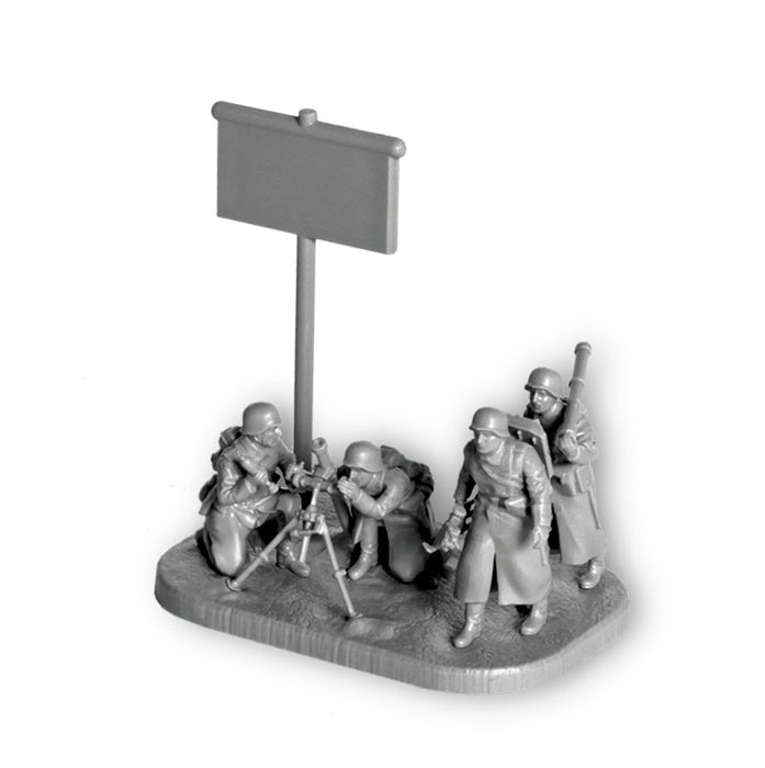 Snap Kit figurky 6209 - Ger. 80mm Mortar with Crew (Winter Unif.) (1:72)