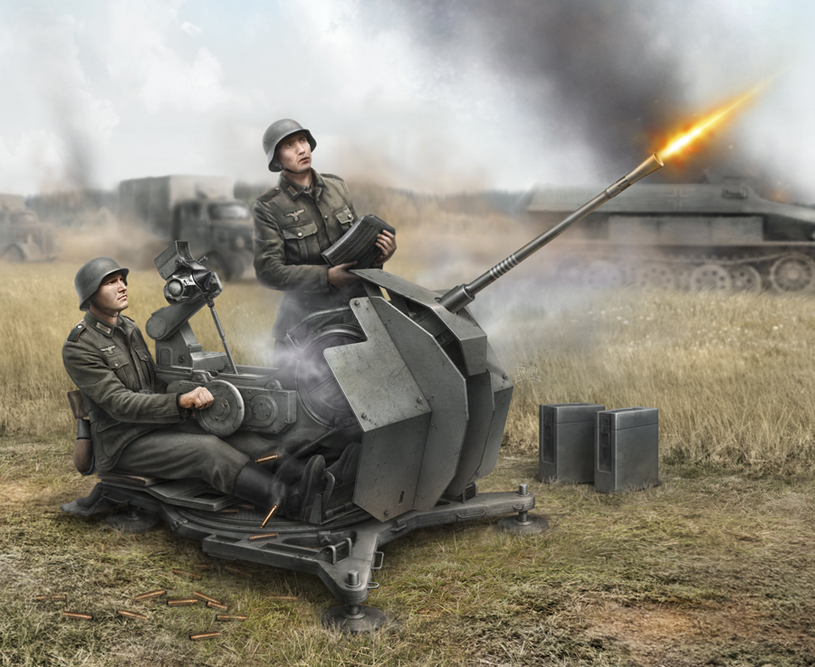 Snap Kit letadlo 6117 - German Anti-Aircraft Gun with Crew (1:72)