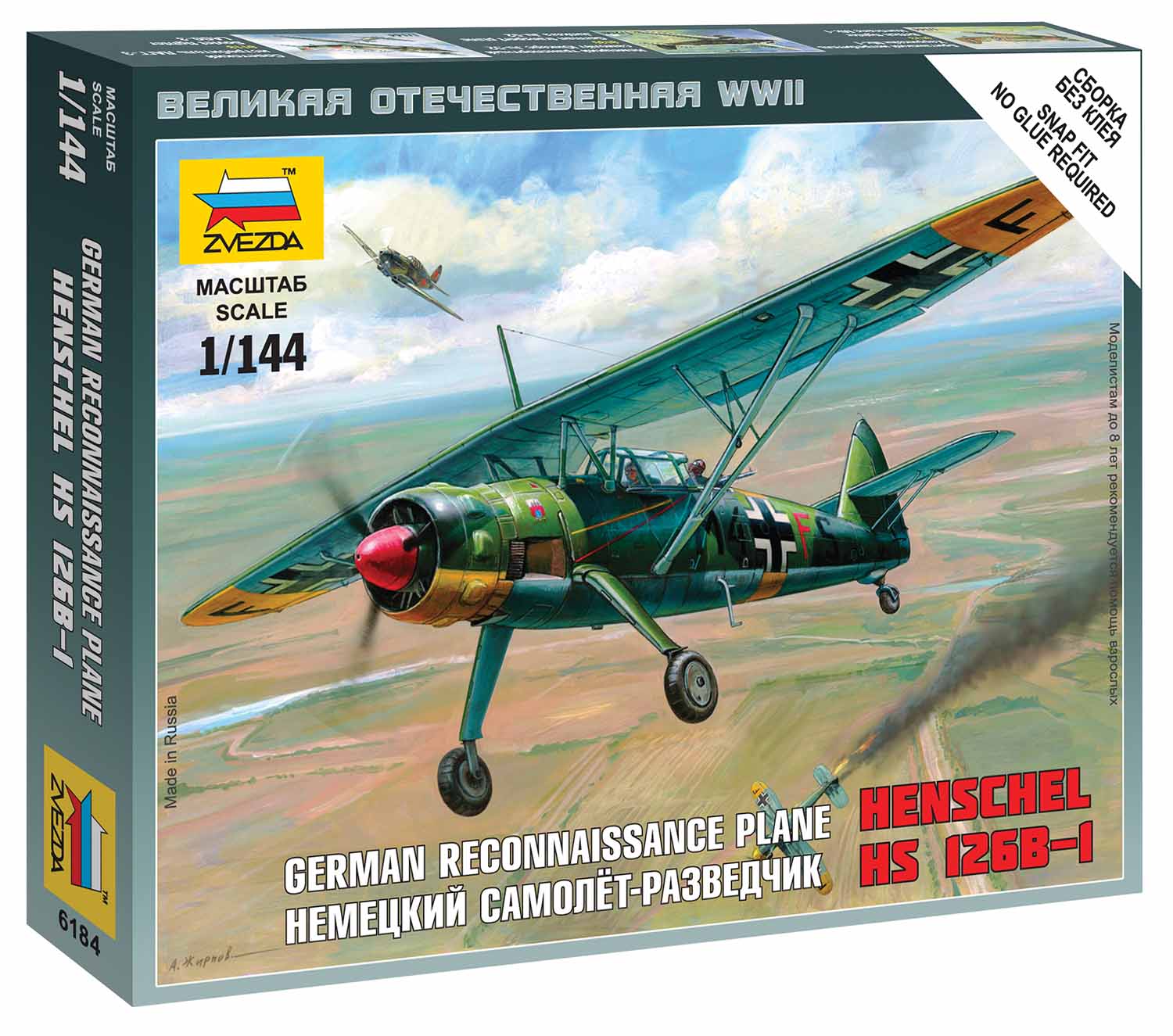 Snap Kit letadlo 6184 - Henschel HS-126B (1:144)