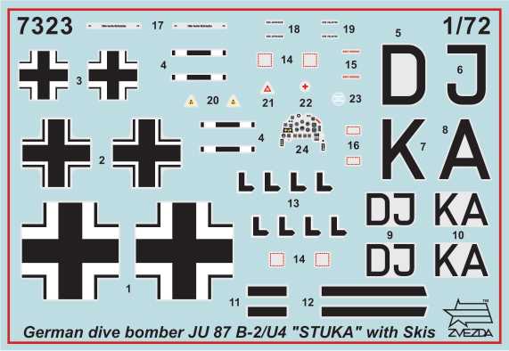 Snap Kit letadlo 7323 - JU-87B-2/U4 "STUKA" with skis (1:72)