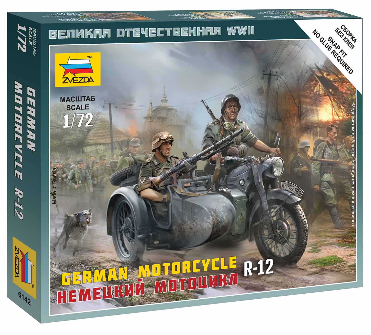 Snap Kit military 6142 - German Motorcycle R-12 (1:72)