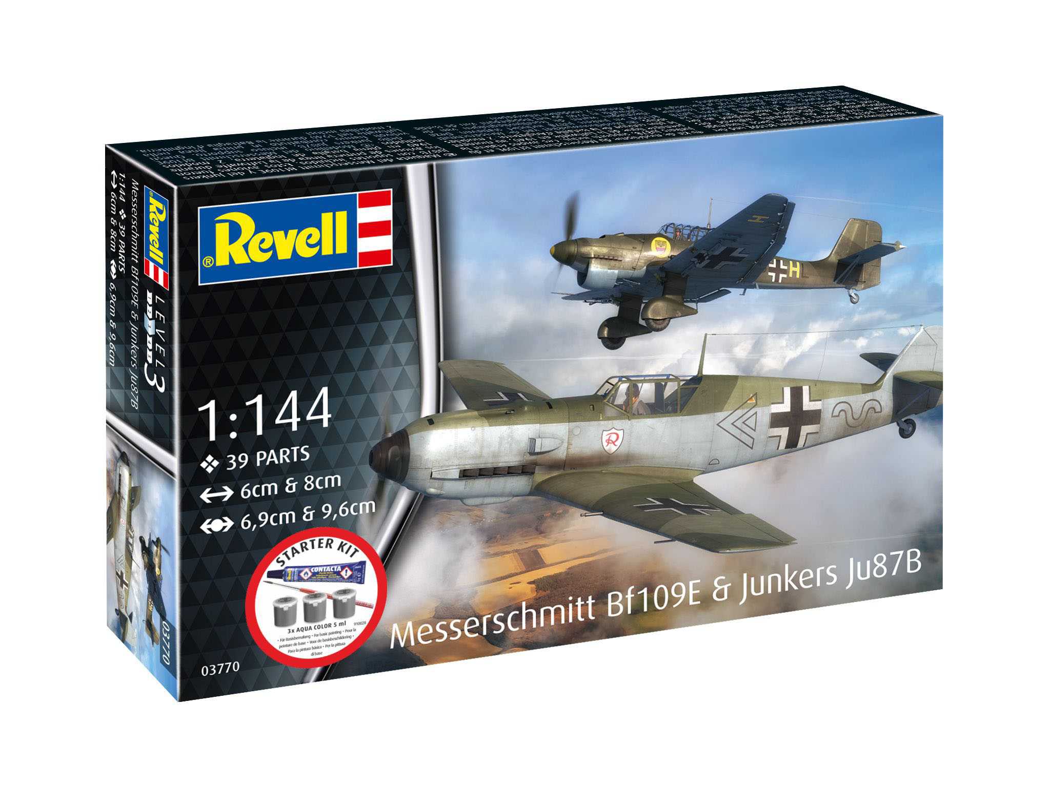 Starter Kit letadlo 73770 - Messerschmitt Bf109E & Ju87B Stuka (1:144)