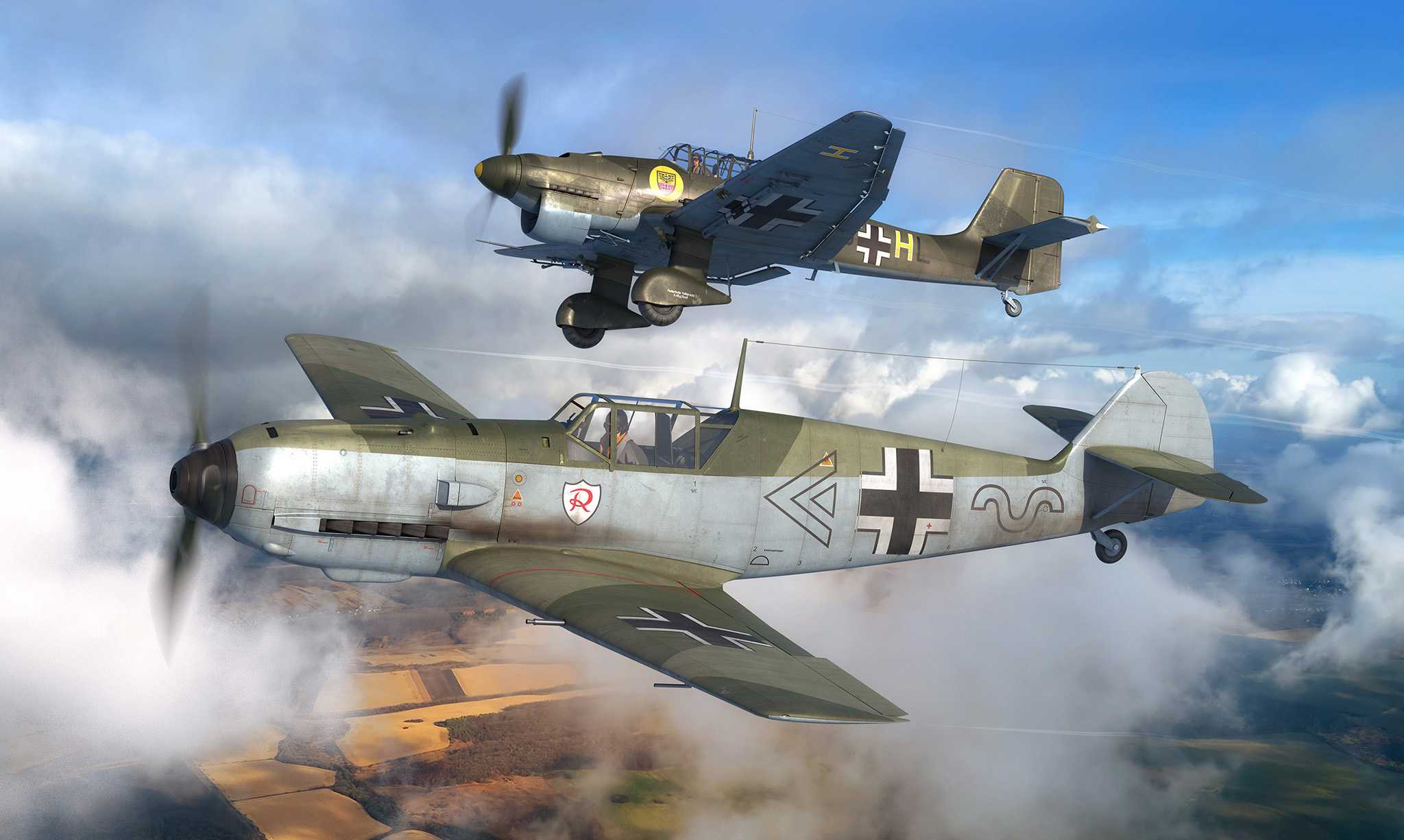 Starter Kit letadlo 73770 - Messerschmitt Bf109E & Ju87B Stuka (1:144)