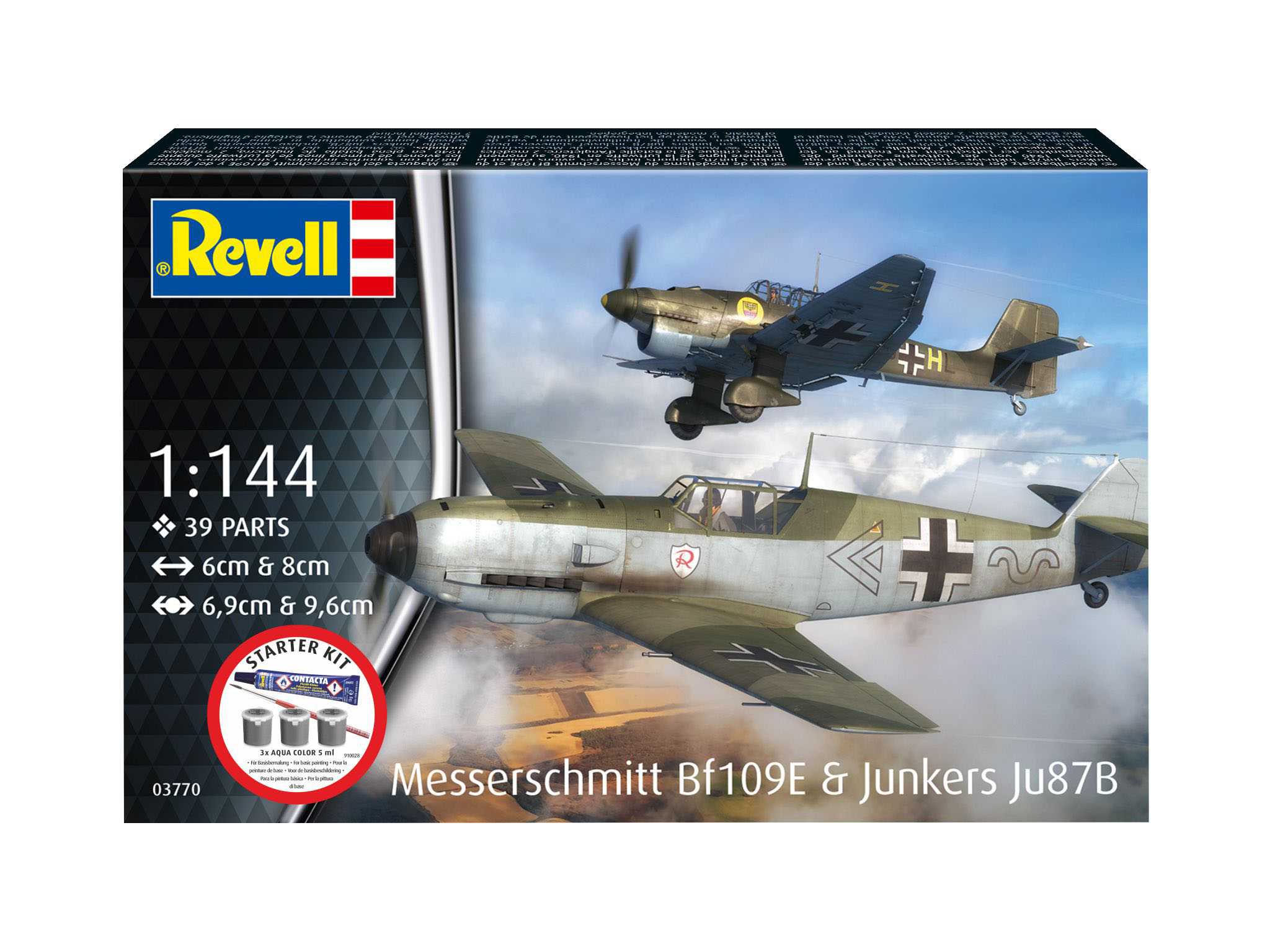 Starter Kit letadlo 73770 - Messerschmitt Bf109E & Ju87B Stuka (1:144)