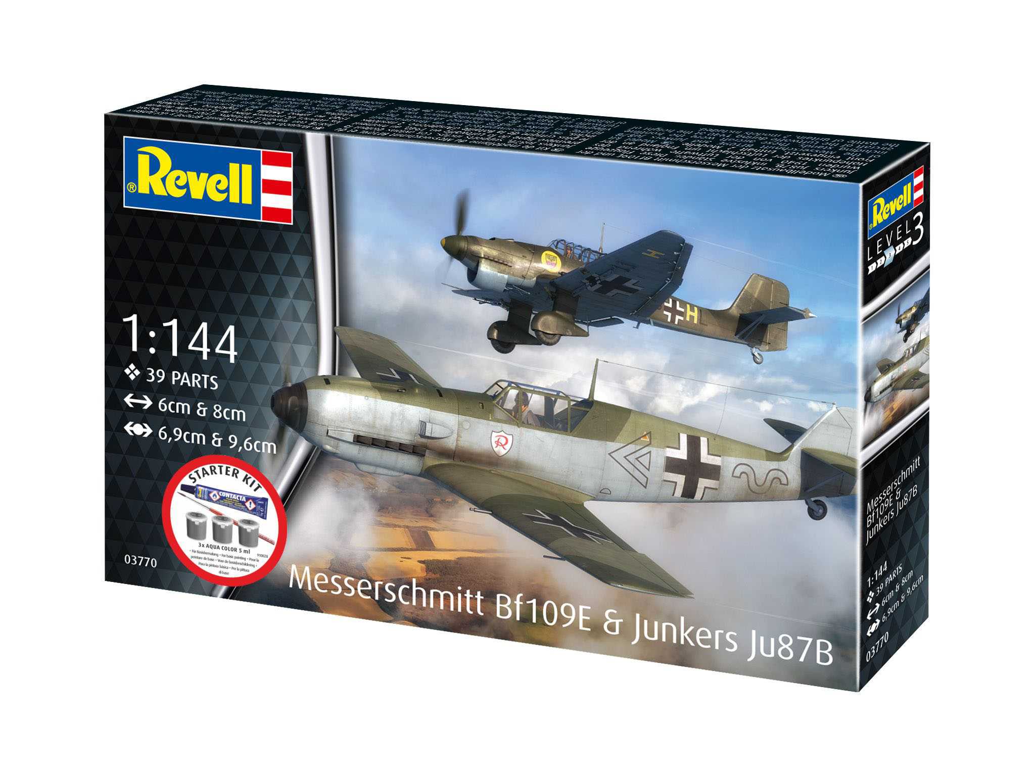 Starter Kit letadlo 73770 - Messerschmitt Bf109E & Ju87B Stuka (1:144)