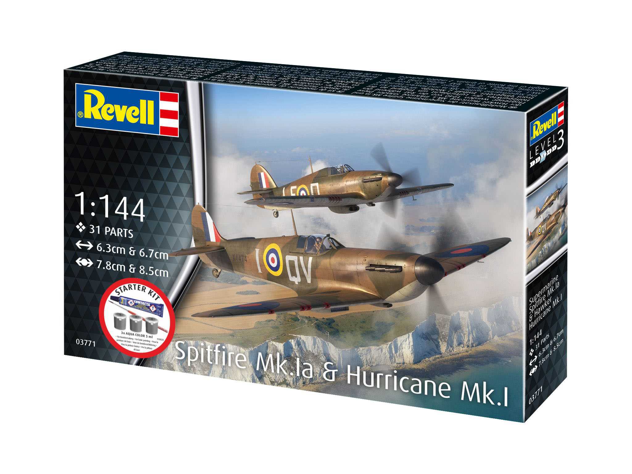 Starter Kit letadlo 73771 - Spitfire Mk.Ia & Hurricane Mk.I (1:144)