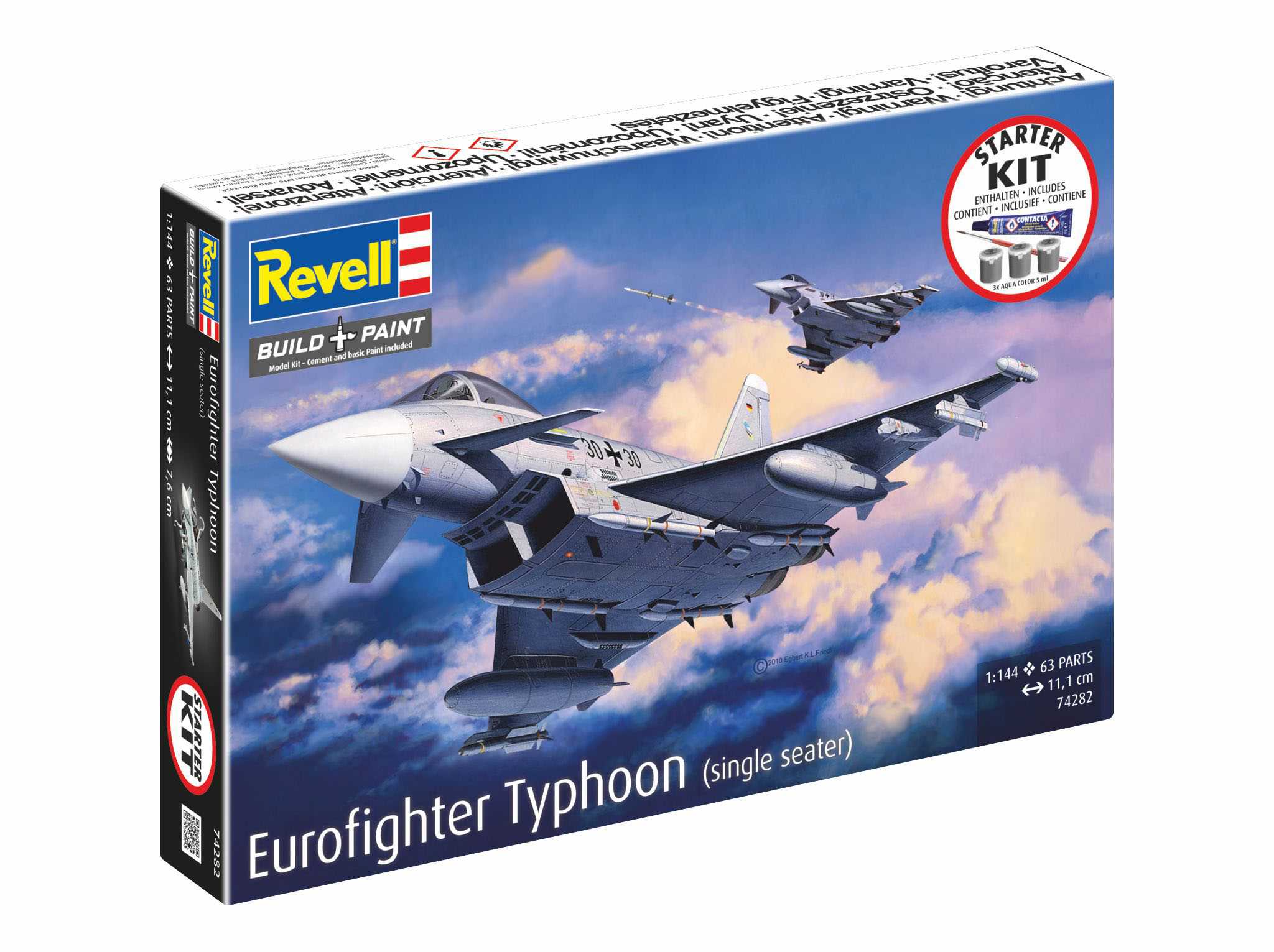 Starter Kit letadlo 74282 - Eurofighter Typhoon (single seater) (1:144)