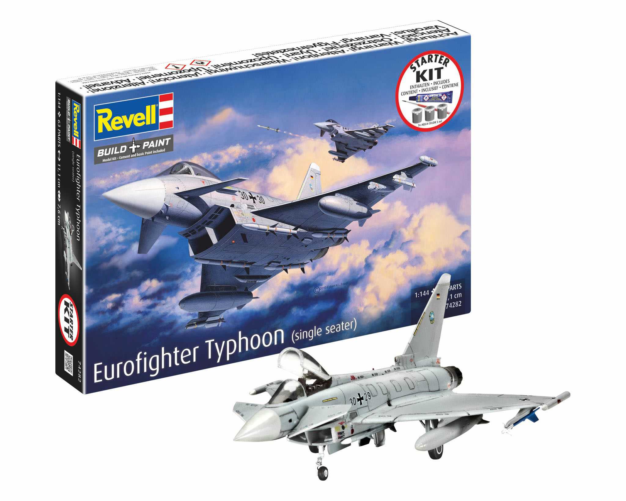 Starter Kit letadlo 74282 - Eurofighter Typhoon (single seater) (1:144)