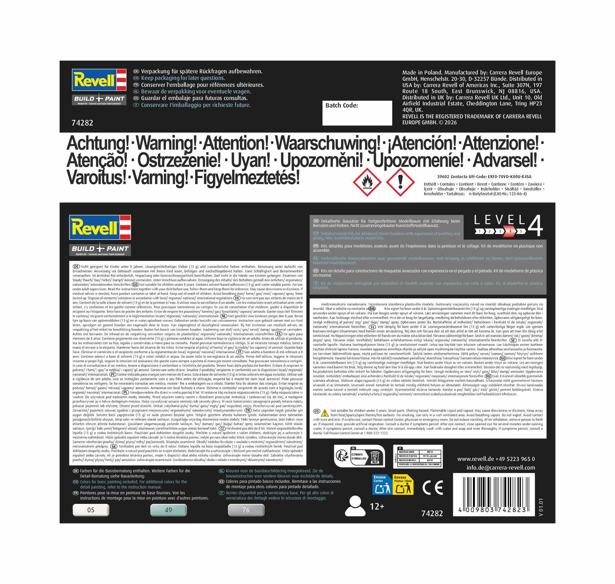 Starter Kit letadlo 74282 - Eurofighter Typhoon (single seater) (1:144)