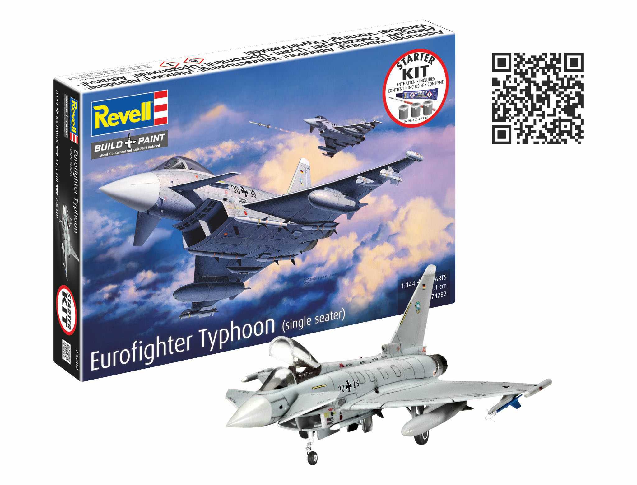Starter Kit letadlo 74282 - Eurofighter Typhoon (single seater) (1:144)
