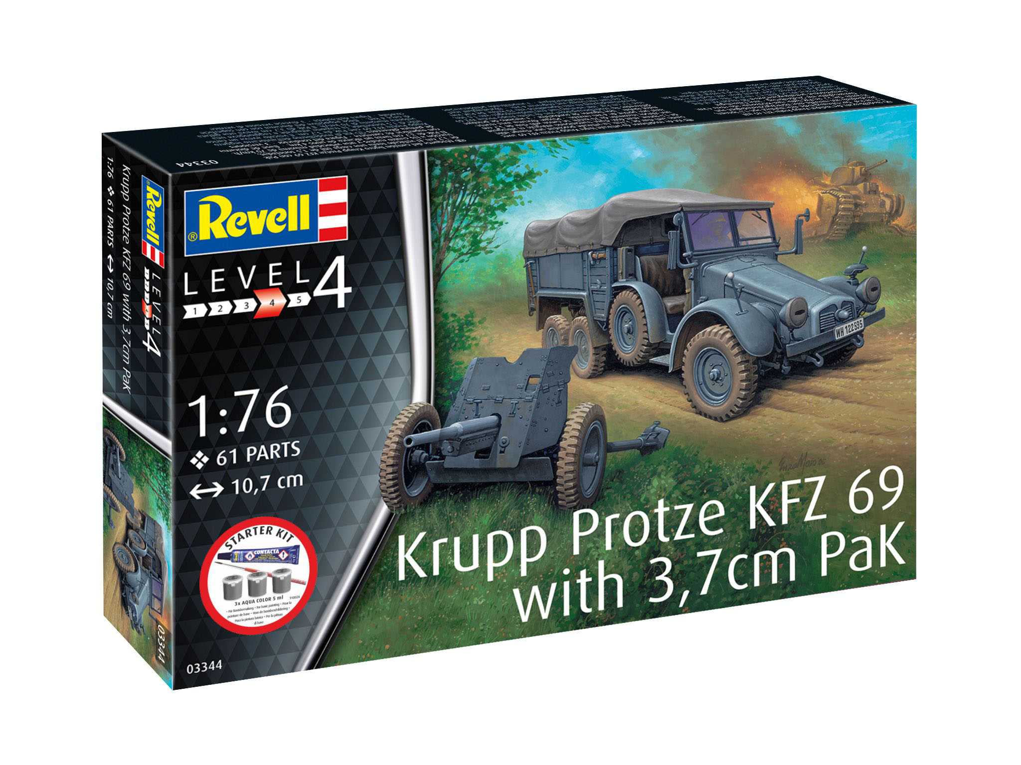 Starter Kit military 73344 - Krupp Protze KFZ 69 with 3,7cm Pak (1:76)