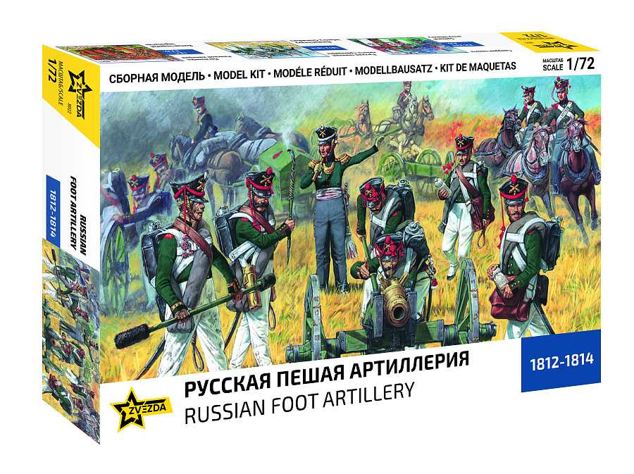 Wargames (AoB) figurky 8022 - Russian Foot Artillery 1812-1814 (1:72)
