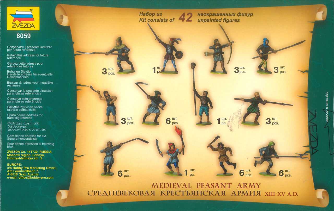 Wargames (AoB) figurky 8059  Medieval Peasant Army (1:72)