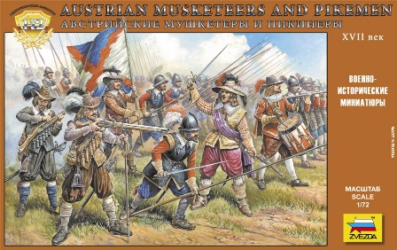 Wargames (AoB) figurky 8061 - Austrian Musketers and Pikeman (1:72)