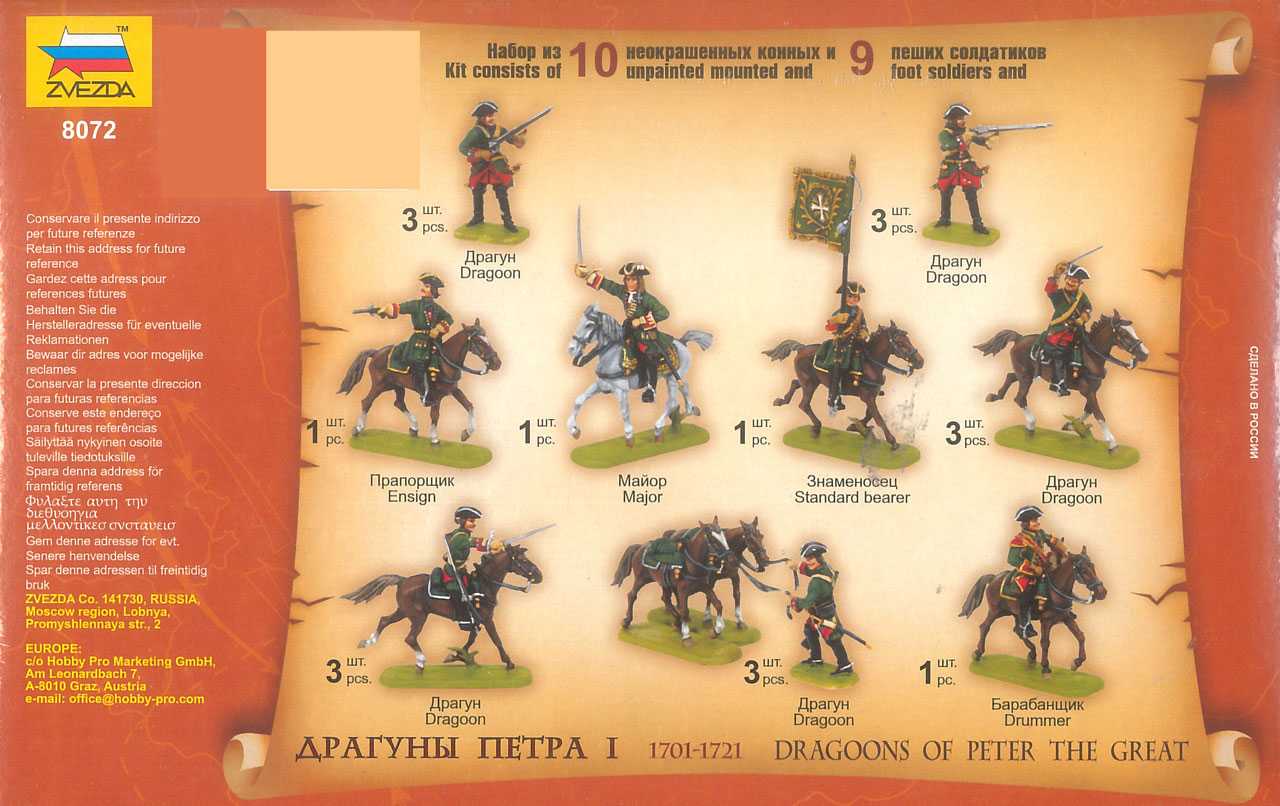 Wargames (AoB) figurky 8072 - Dragoons of Peter the Great (1:72)