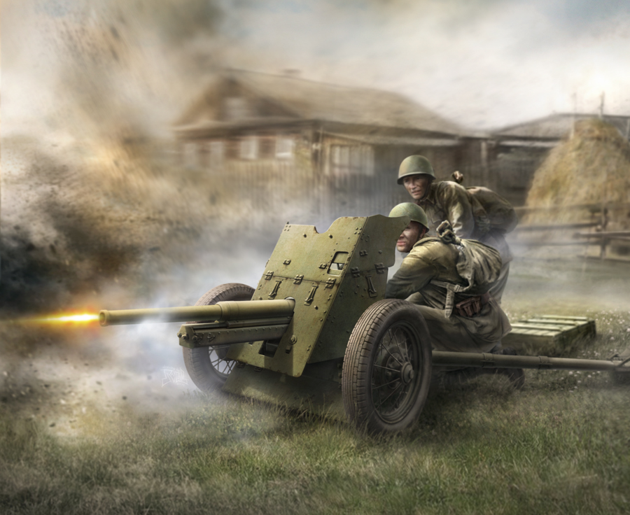 Wargames (WWII) figurky 6112 - Soviet Gun 45mm (1:72)