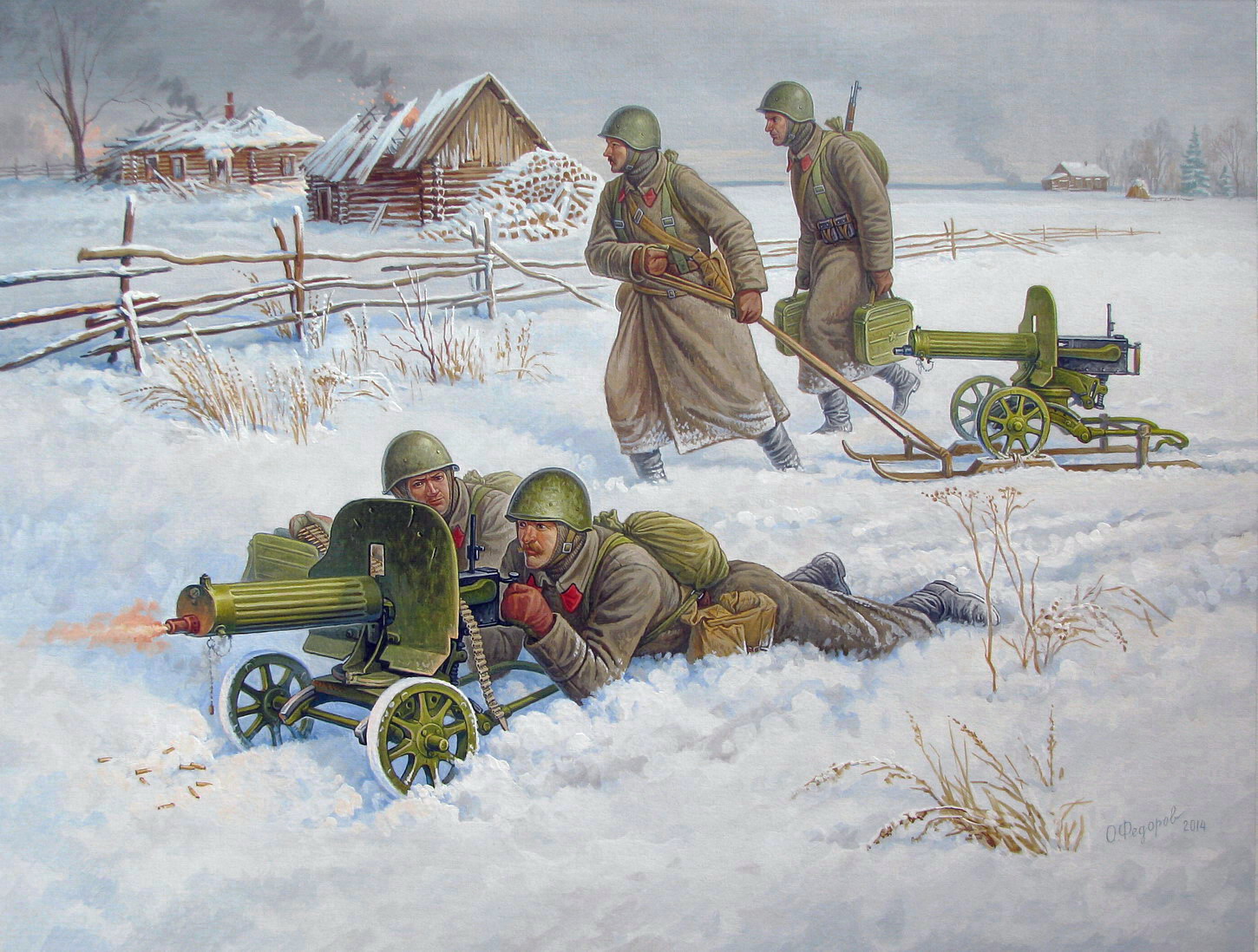 Wargames (WWII) figurky 6220 - Soviet Machine-gun with Crew (Winter Uniform) (1:72)