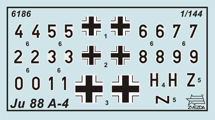 Wargames (WWII) letadlo 6186 - Junkers Ju-88A4 (1:200)
